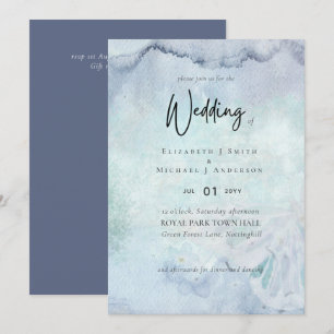 Einfache Elegance Dusty Blue Moderne Hochzeit