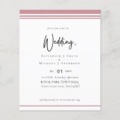 Einfache Elegance Dusty Rose Pink Budget Hochzeit (Vorderseite)