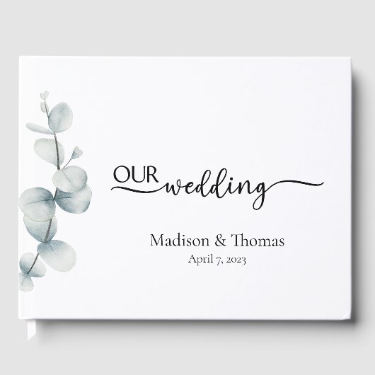 Einfache Elegance - Eucalyptus - Gästebuch (Vorderseite)