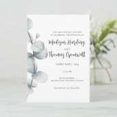 Einfache Elegance - Eukalyptus - Einladungen zur H (Stehend Vorderseite)