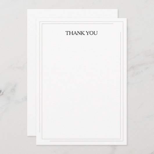 Einfache Elegance Flat Wedding Dankeschön Karte (Vorne/Hinten)