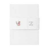 Einfache Elegance Floral Ampersand mit Namen Einladungsbanderole (Rückseitenbeispiel)