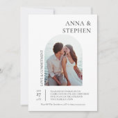Einfache Elegance Foto Commitment Zeremonie Einladung (Vorderseite)