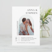 Einfache Elegance Foto Commitment Zeremonie Einladung (Stehend Vorderseite)
