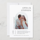 Einfache Elegance Foto Commitment Zeremonie Einladung (Vorderseite)