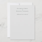 Einfache Elegance FOTO Hochzeit Danke Budget (Rückseite)