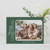 Einfache Elegance Frohe Weihnachten Foto (Stehend Vorderseite)