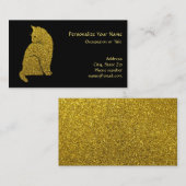 Einfache Elegance Gold Cat Visitenkarte (Vorne/Hinten)