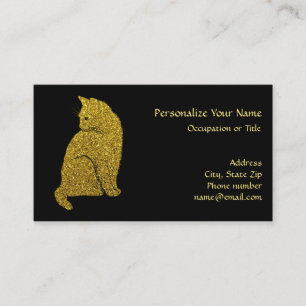 Einfache Elegance Gold Cat Visitenkarte