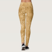 Einfache Elegance Gold Foliage Muster Stilvoll Leggings (Rückseite)