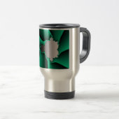 Einfache Elegance Green Mandelbrot Silver Gradient Reisebecher (VorderseiteRechts)