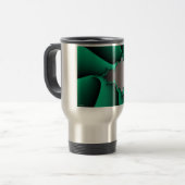 Einfache Elegance Green Mandelbrot Silver Gradient Reisebecher (Vorderseite Links)