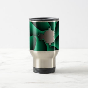 Einfache Elegance Green Mandelbrot Silver Gradient Reisebecher