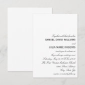 Einfache Elegance Hochzeit Einladung 3x5 (Vorne/Hinten)