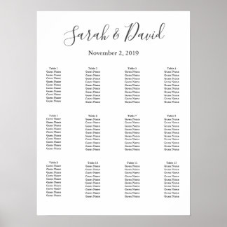 Einfache Elegance Hochzeitskarte 18x24 Poster