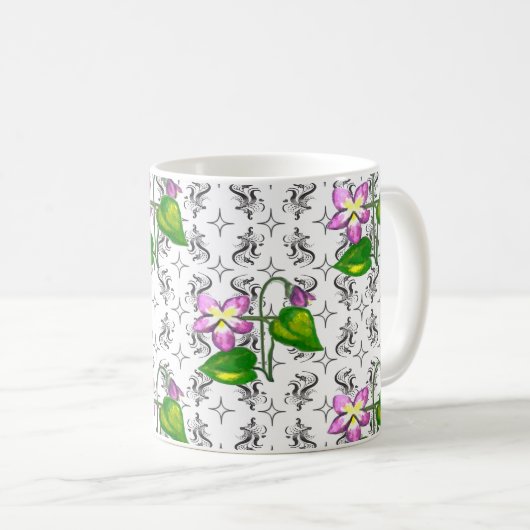 Einfache Elegance Humble Violet Kaffeetasse (VorderseiteRechts)