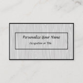 Einfache Elegance Imitate Weißes Holz Schwarz Visitenkarte (Vorderseite)