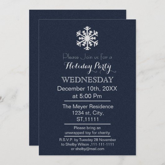 Einfache Elegance Kleine Feier Einladung (Vorne/Hinten)