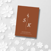 Einfache Elegance Leaf Monogram Chic Cream Wedding Save The Date