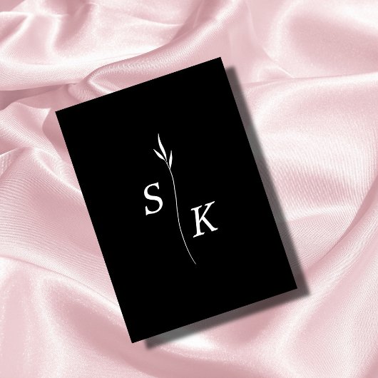 Einfache Elegance Leaf Monogram Chic Wedding Einladung