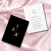 Einfache Elegance Leaf Monogram Chic Wedding Einladung