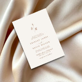 Einfache Elegance Leaf Monogram Chic Wedding Einladung