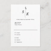 Einfache Elegance Leaf Monogram Chic Wedding RSVP Karte (Vorderseite)