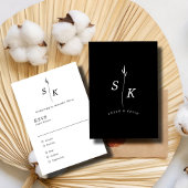 Einfache Elegance Leaf Monogram Chic Wedding RSVP Karte