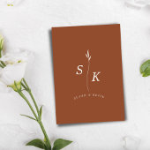 Einfache Elegance Leaf Monogram Chic Wedding RSVP Karte