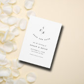 Einfache Elegance Leaf Monogram Chic Wedding Save The Date