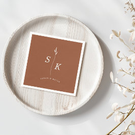 Einfache Elegance Leaf Monogram Chic Wedding Serviette