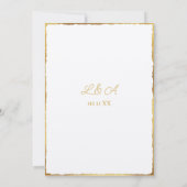Einfache Elegance Luxe Gold Edge Hochzeit Einladun Einladung (Rückseite)
