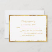Einfache Elegance Luxe Gold Edge Wedding Response RSVP Karte (Vorderseite)