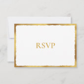 Einfache Elegance Luxe Gold Edge Wedding Response RSVP Karte (Rückseite)