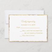 Einfache Elegance Luxe Gold Edge Wedding RSVP Card Karte (Vorderseite)