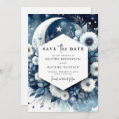 Einfache Elegance Moonlit Hochzeit Save The Date (Vorne/Hinten)