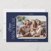 Einfache Elegance New Years Foto Feiertagskarte (Vorderseite)