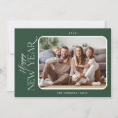 Einfache Elegance New Years Foto Feiertagskarte (Vorderseite)
