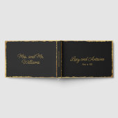 Einfache Elegance Personalisiert Black Gold Edge Gästebuch (Voll)