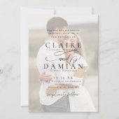 Einfache Elegance Romantische Hochzeit im Script-F Einladung (Vorderseite)
