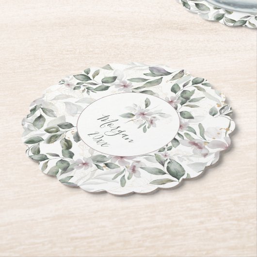 Einfache Elegance Rosa Botanische Wasserfarbe Untersetzer (angewinkelt)