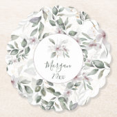 Einfache Elegance Rosa Botanische Wasserfarbe Untersetzer (Vorderseite)