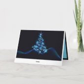 Einfache Elegance Schwarz & Blau Weihnachtsbaum Li Karte (Rückseite)