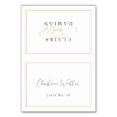 Einfache Elegance Script-Hochzeitsschrift Klappbar Tischnummer (Vorderseite)