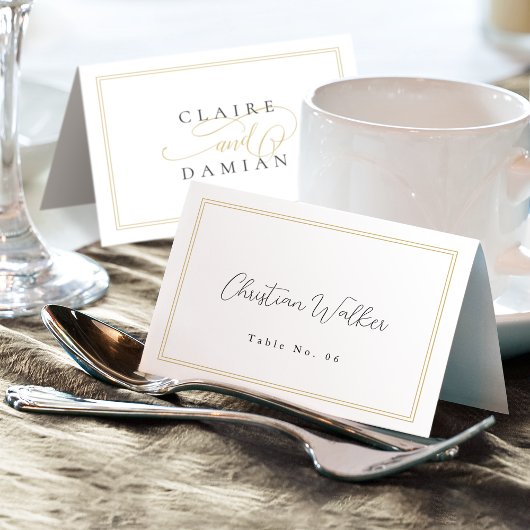 Einfache Elegance Script-Hochzeitsschrift Klappbar Tischnummer