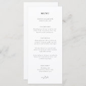 Einfache Elegance Typografie & Botanisches Menü Menükarte (Vorne/Hinten)