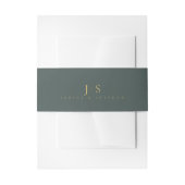 Einfache Elegance Wedding Initials Green ID1022 Einladungsbanderole (Vorderseite Beispiel)