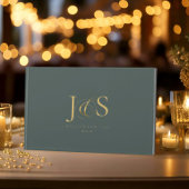 Einfache Elegance Wedding Initials Green ID1022 Gästebuch