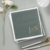 Einfache Elegance Wedding Initials Green ID1022 Serviette