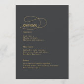 Einfache Elegance Wedding Menu Charcoal ID1022 Menükarte (Vorderseite)